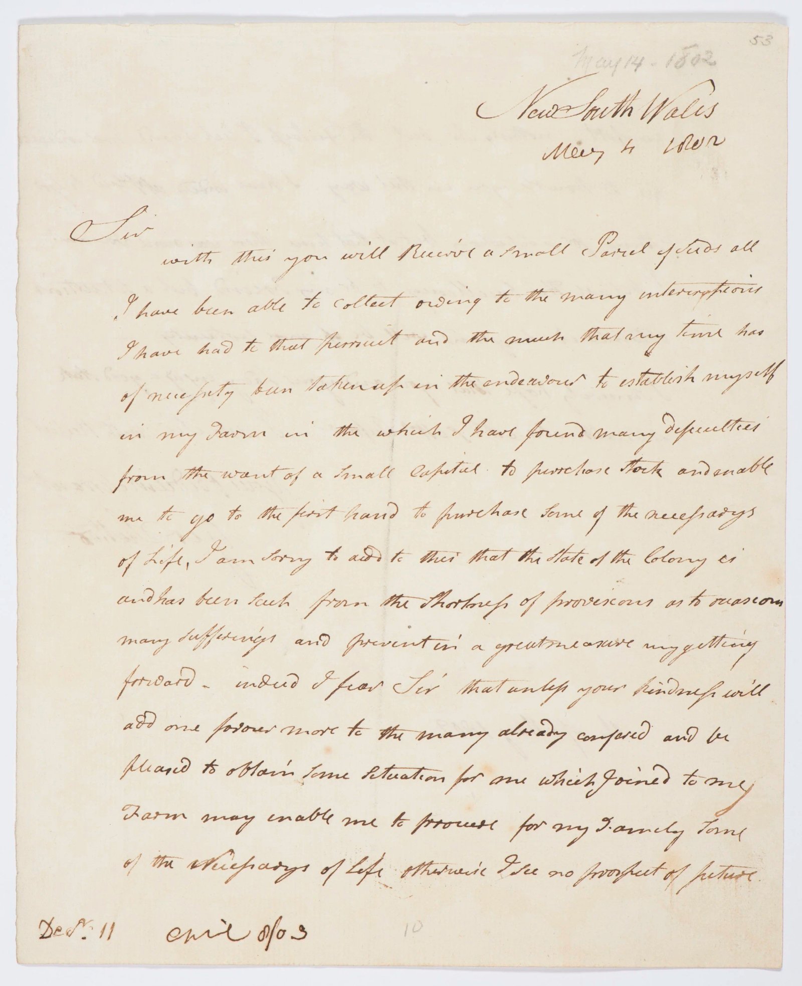 Letter on settling in the new colony, page 2