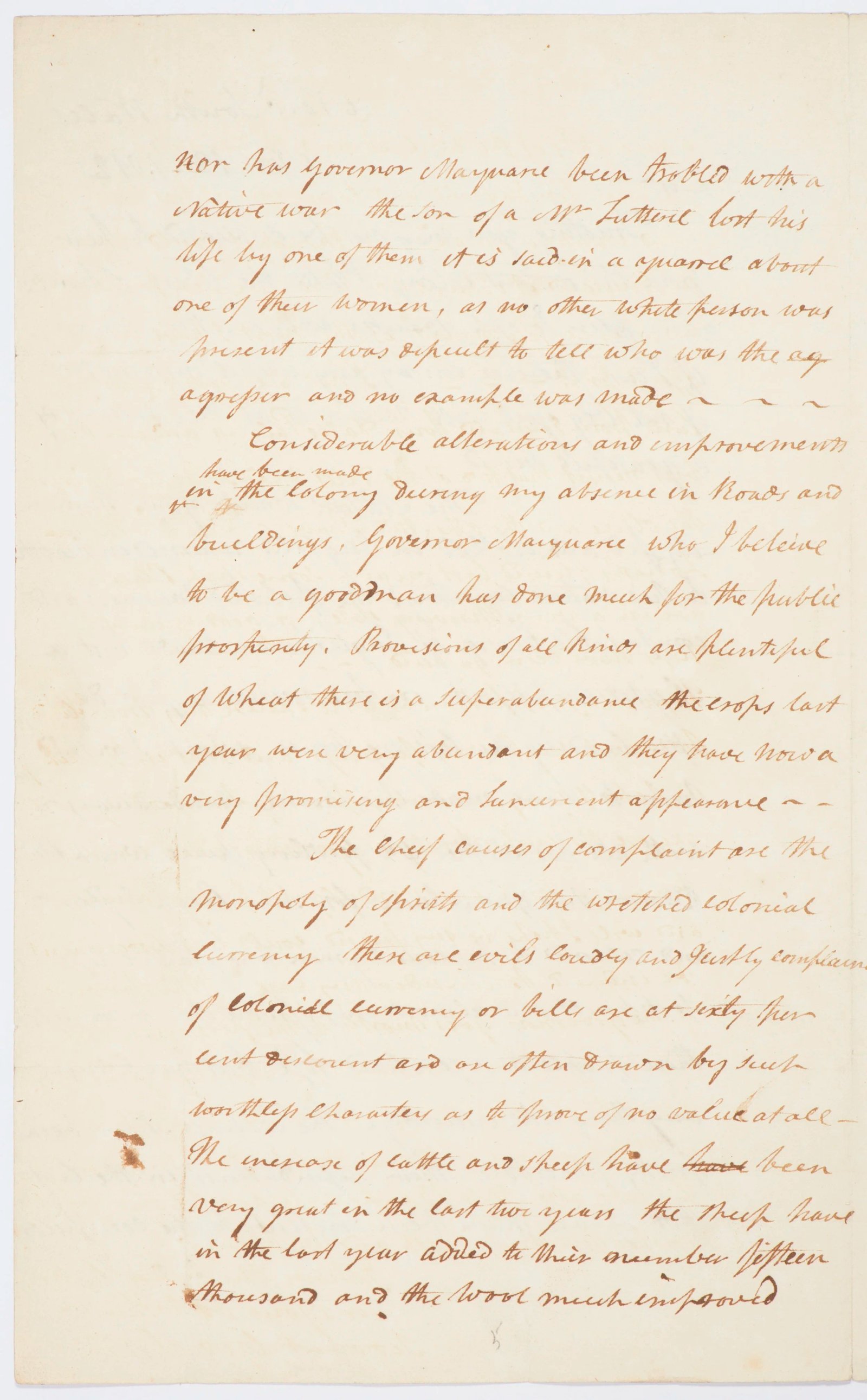 Letter on colonial affairs, page 1