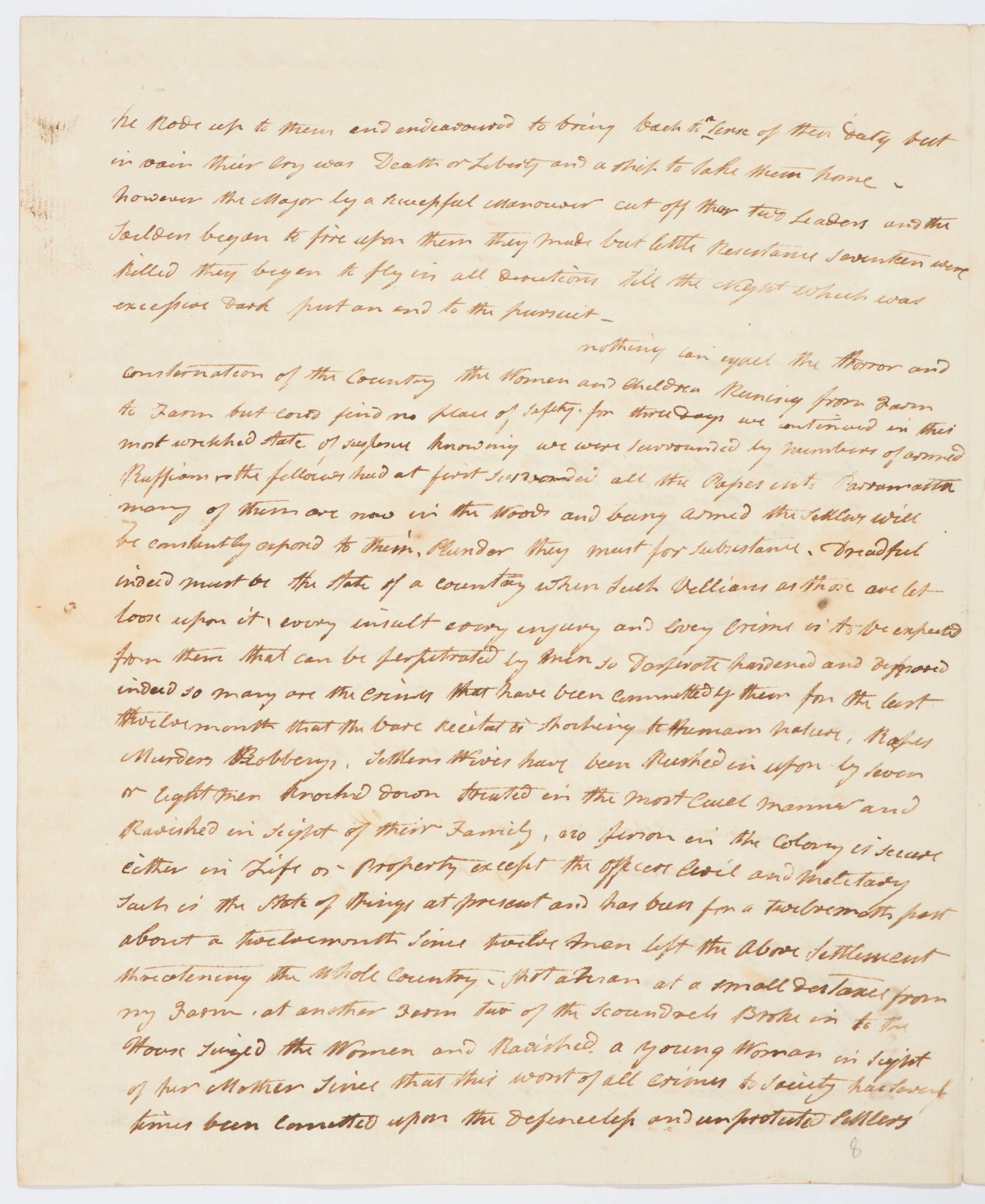 Letter on the Castle Hill rebellion, page 1