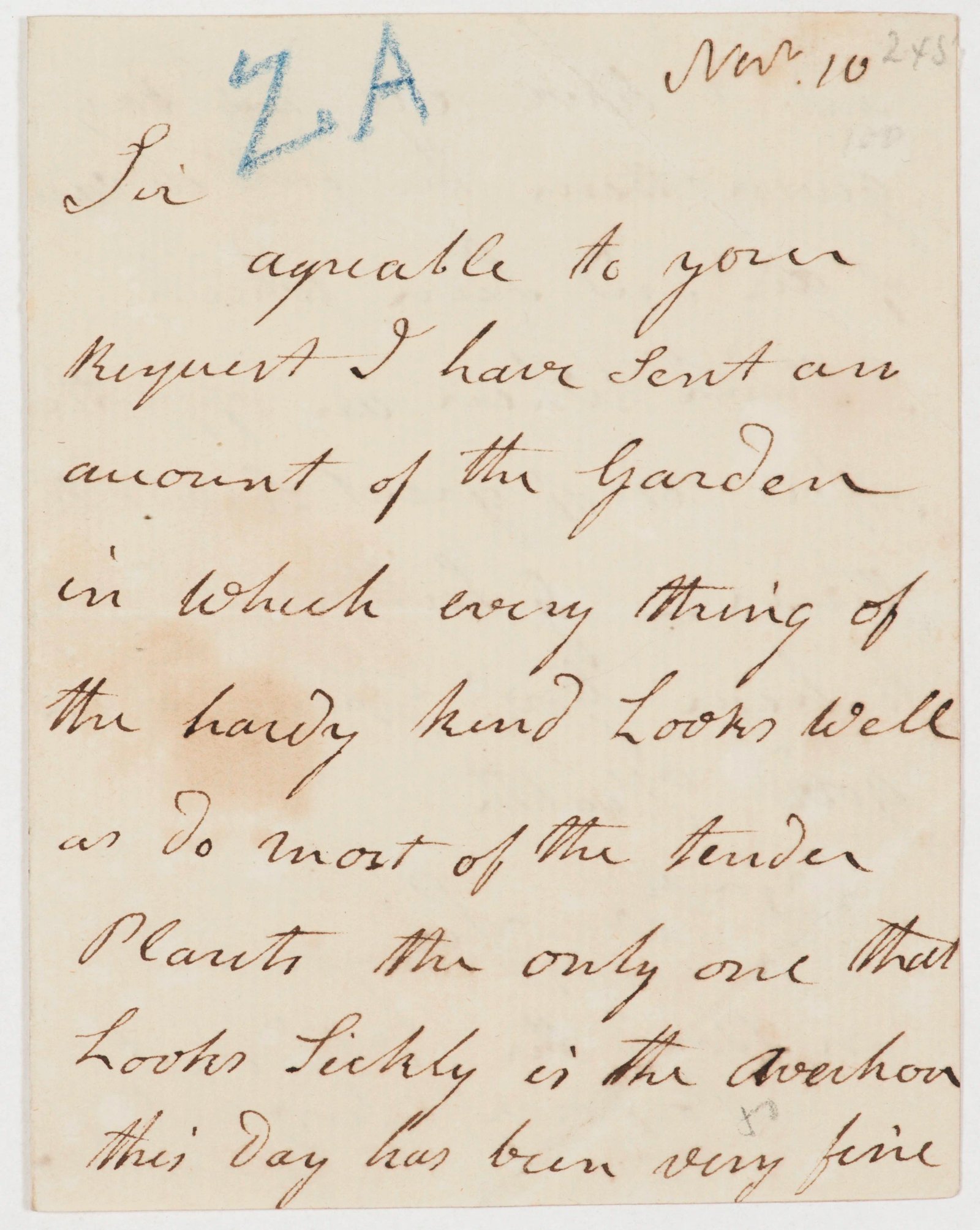 Note reporting on the garden, page 3