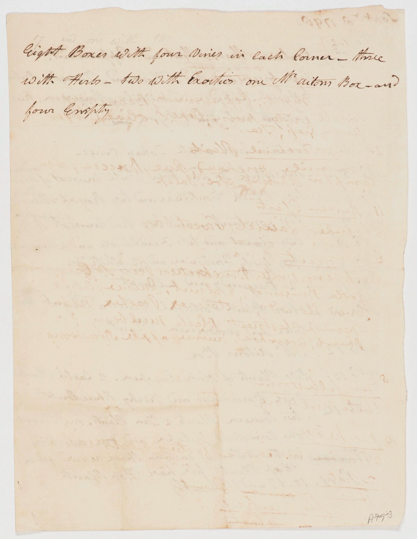 Plant List, 8th September 1798, page 1