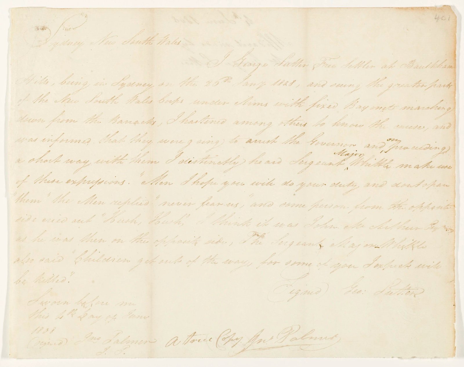 Affidavit made by George Suttor, page 2
